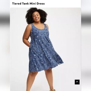 Torrid Blue Patterned Mini Dress
